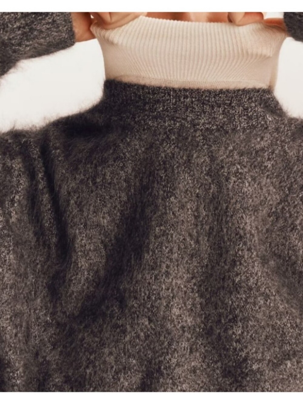 J.Crew Brushed Cashmere Marled Relaxed Crewneck Sweater - Picture 4 of 8